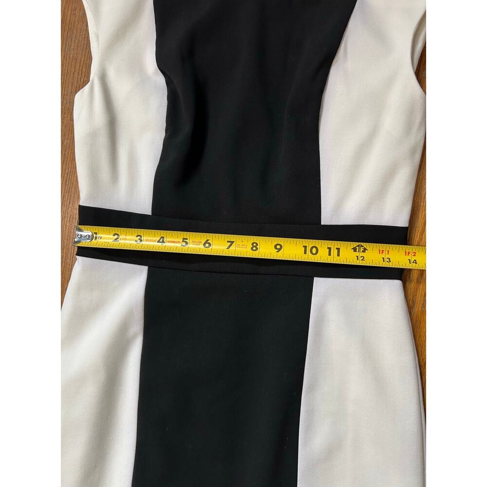 Calvin Klein 2 Black White Colorblock Sleeveless Sheath Dress Career NWT - Picture 10 of 11